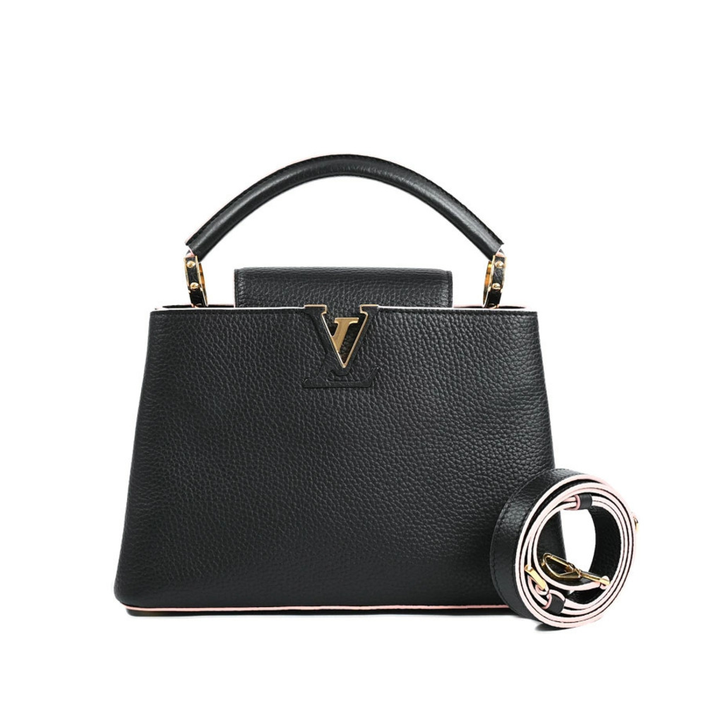 Louis Vuitton Capucines Top Handle Bag Leather Black